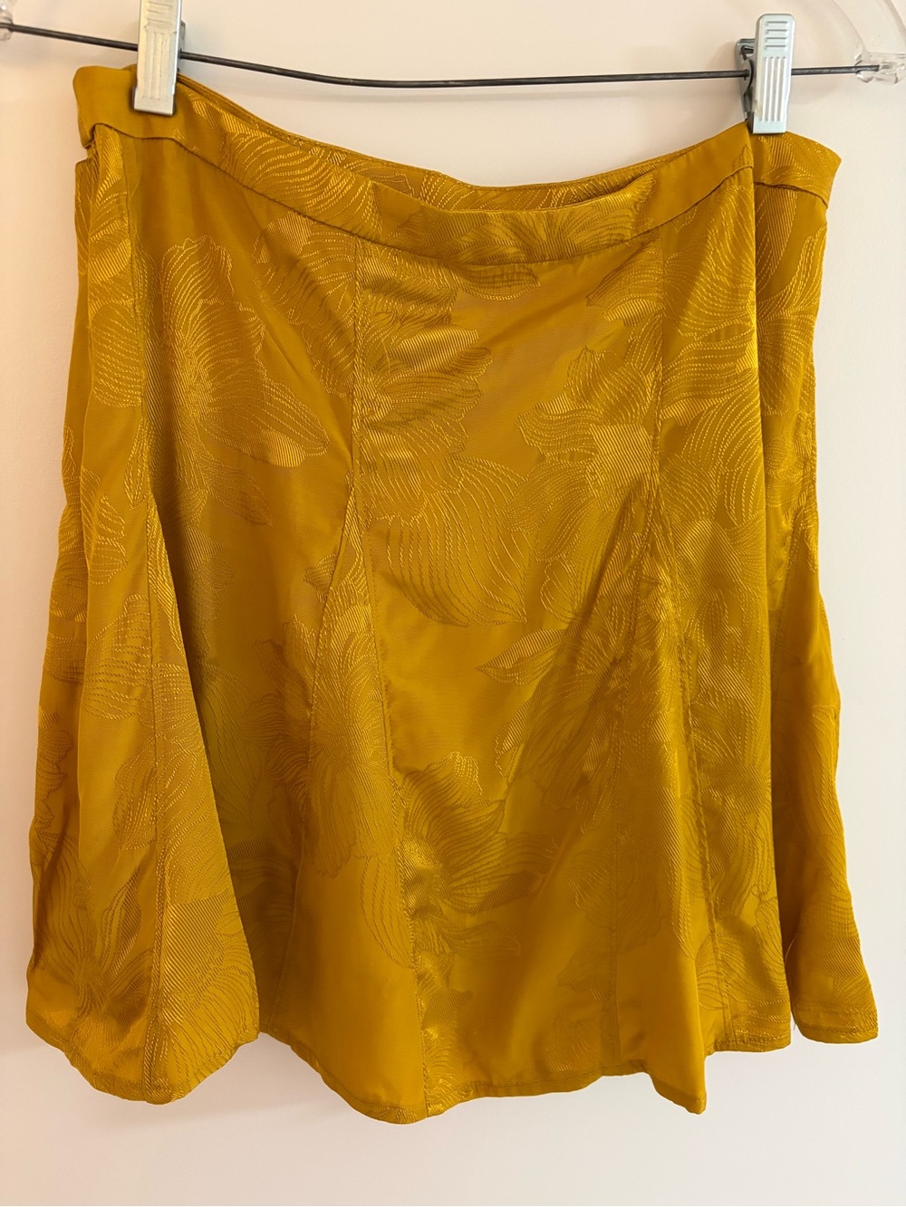 Banana Republic Mustard Textured Circle Skirt
